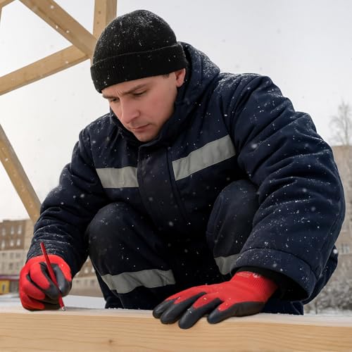 Winter Work Gloves Thermal Insulated (Red (Thermal) / Large)