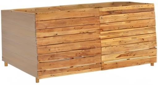 Raised Bed 59.1"x15.7"x28.3" Solid Wood Teak and Steel,Raised Garden Bed,Outdoor Planters for Flower Herb Garden