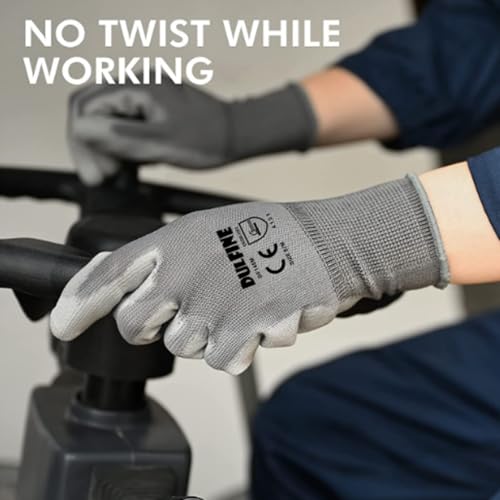 Safety Work Gloves for Men & Women 12 Pairs (Grey / Small)