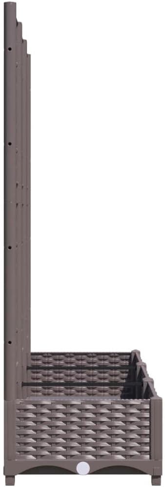 Garden Planter with Trellis Brown 47.2" x 15.7" x 47.8" Outdoor Raised Garden Bed Elevated Planter Box for Climbing Plants, Flowers, and Vegetables - Weather-Resistant PP Material