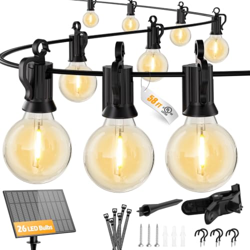 58FT 26 LED Solar String Lights Outdoor (58FT B)
