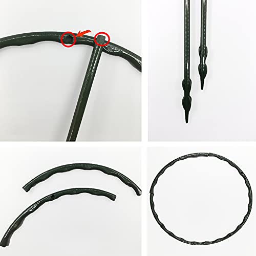 14Pcs Plant Support Stake Half Round Plant Support Ring Garden Flower Support for Tomato (6.3" x 10.3" / (16 x 26.2)cm & 14 Pcs)