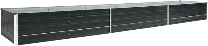 Garden Raised Bed Galvanized Steel 189"x31.5"x17.7" Anthracite,Raised Garden Bed,Outdoor Planters for Flower Herb Garden