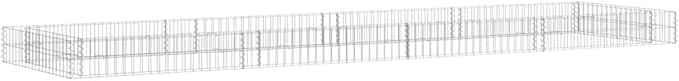 Gabion Raised Bed, Silver Galvanized Steel, Large Rectangular Outdoor Planter for Garden, Patio, Heavy Duty Plants, 157.5x157.5x7.9 Inches