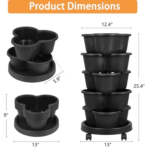 5 Tier Vertical Garden Planter (Black / 5 Tier)