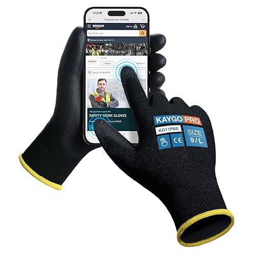 Safety Work Gloves (Black (Touch Screen) / Large)