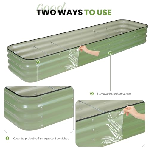 Raised Garden Beds Outdoor (Green / 8x2x1ft(1pcs))