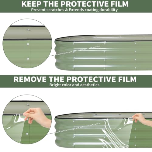 Galvanized Raised Garden Bed Outdoor (Green / 8×2×1ft（1pcs）)
