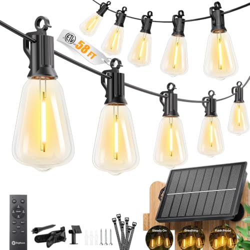 58FT Solar String Lights Outdoor Waterproof (58FT(25 Sockets))