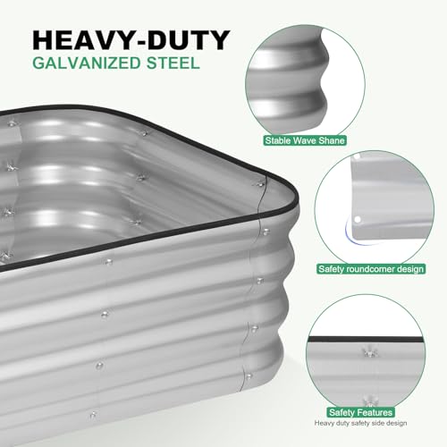 Raised Garden Bed (Sliver / 1pack-5X3X1)