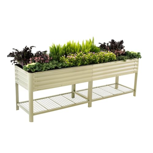 Elevated Raised Garden Bed (Pearl White / 2' x 8')