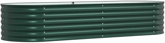 vidaXL Oval Galvanized Steel Raised Bed for Outdoor Planting | 94.5 X 31.5 17.3 in Durable Modern Design Perfect for Veggies and Flowers in Gardening
