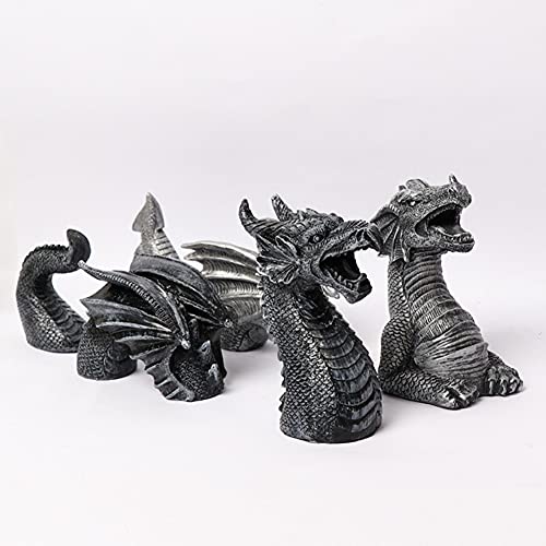 Dragon Gothic Garden Decor Statue Large Figurine The Dragon of Falkenberg Castle Moat Lawn Garden Outdoor Funny Statues Art Ornament Gift Resin Dragon Sculptures Yard Decoration (B)