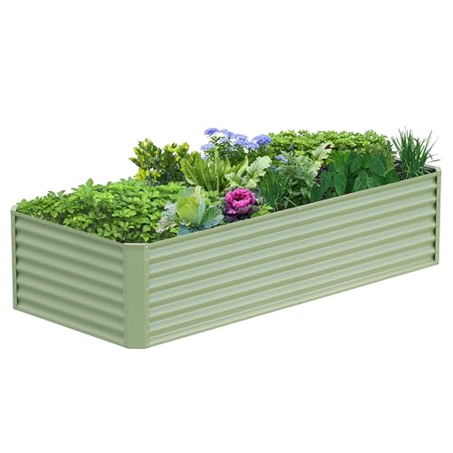 8x2x2FT Galvanized Raised Garden Bed (8x2x2 / Green)