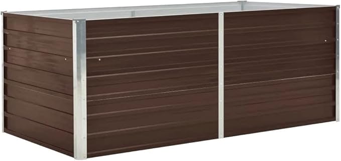 Raised Garden Bed 63"x31.5"x17.7" Galvanized Steel Brown,Raised Garden Bed,Outdoor Planters for Flower Herb Garden