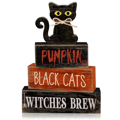 4 Pcs Halloween Table Decor for Home (Black Cat)