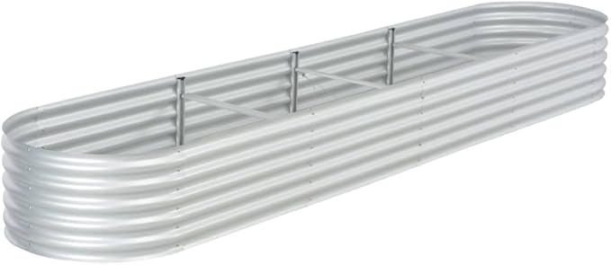 Metal Raised Garden Bed for Vegetables, Outdoor Garden Raised Planter Box, Backyard Patio Planter Raised Beds for Flowers, Herbs, Fruits Garden Raised Bed 157.5"x31.5"x17.3" Galvanised Steel Silver