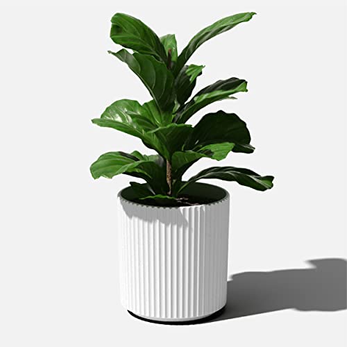 Demi Series Round Planter for Porch (White / 16 inch)