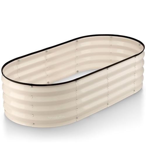 Galvanized Raised Garden Beds Outdoor (White)