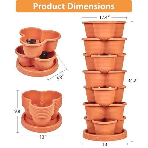 7 Tier Vertical Garden Planter (Red / 7 Tier)