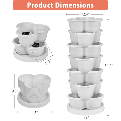 7 Tier Vertical Garden Planter (White / 7 Tier)