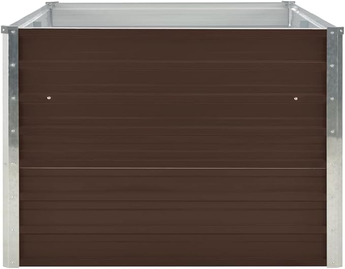Raised Garden Bed 63"x31.5"x17.7" Galvanized Steel Brown,Raised Garden Bed,Outdoor Planters for Flower Herb Garden