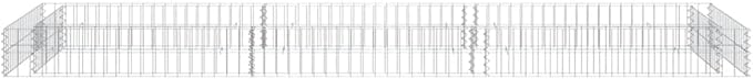 Gabion Raised Garden Bed, Silver Galvanized Steel Planter, 118.1x39.4x7.9 Inches, Durable Outdoor Planter Box for Flowers, Herbs, Vegetables