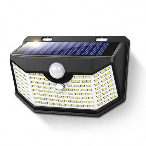 120 LED Solar Lights Outdoor with Motion Sensor (Black / 1 Pack)