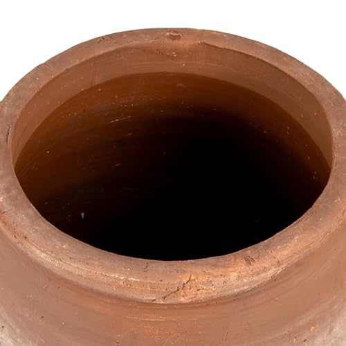 Large Orange & Whitewashed Terracotta Urn (Orange and Whitewashed)