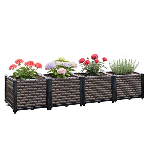 Large Planters for Outdoor Plants 14" Tall Planter Box (62.9"(l) X 15.7"(w) X 14.2"(h))