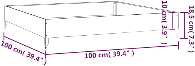 Garden Raised Bed, Rusty Corten Steel Planter Box, 39.4x39.4x7.3 Inch Square Outdoor Metal Garden Bed for Vegetables, Herbs, Flowers