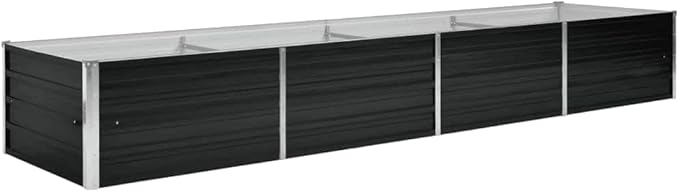 Garden Bed Elevated Box Box Gardening BoxGarden Raised Bed Anthracite 126"x31.5"x17.7" Galvanized Steelfor Patio Balcony backyards
