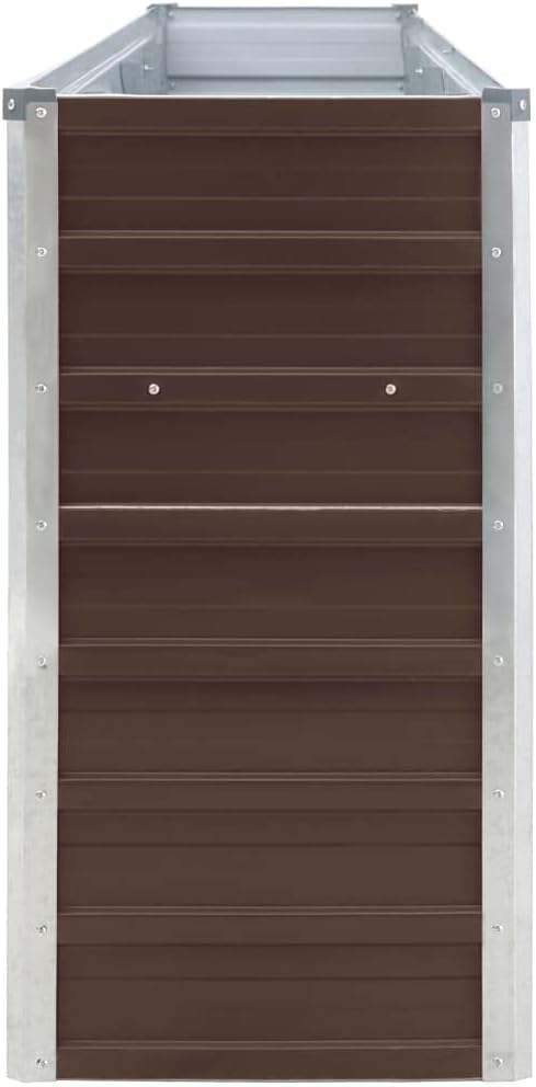 Raised Garden Bed,Vegetable Trellis, Large Planter Box for Growing Flowers, Porch and Fruits, Herbs, Decks, Patios 126"X15.7"X30.3" Galvanized Steel Brown