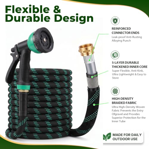 Garden Hose 100 ft (Black & Cyan / 100FT)