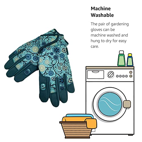 2 Pairs Indoor Gardening Gloves (2 Pairs Per Pack-lake Blue / Large)