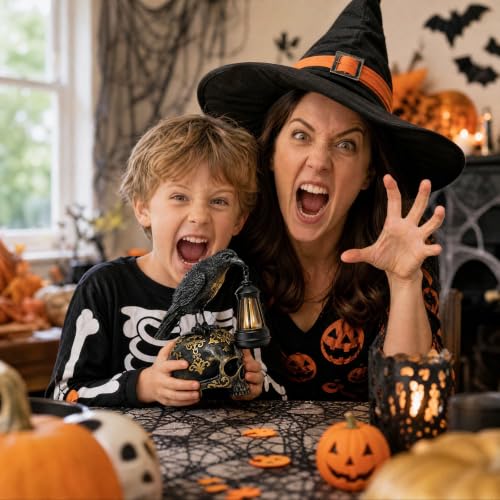 EPOTUE Halloween Solar Raven Skull Lantern (Crow)