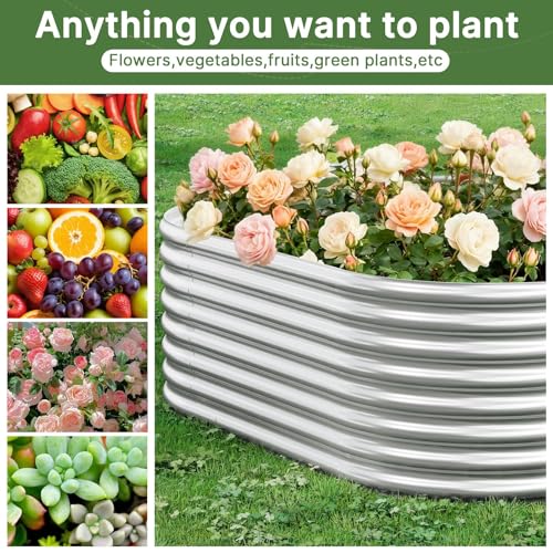 2 Pack Tall 8x4ft Galvanized Raised Garden Bed Outdoor (8x4ft)