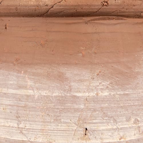 Large Orange & Whitewashed Terracotta Urn (Orange and Whitewashed)