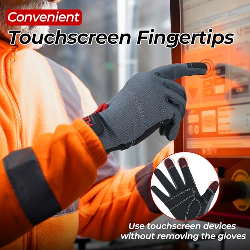 Work Gloves for Men & Women (Grey (1 Pair) / 3X-Large)