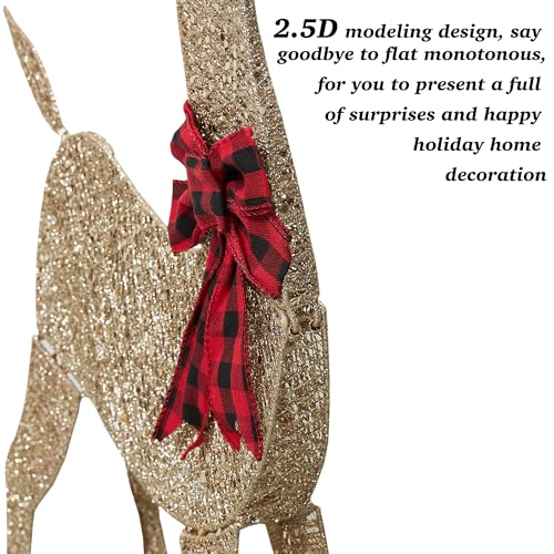 48 Inch 2.5D Gold Lighted Christmas Deer Decorations 3 (SDL-2D-001)