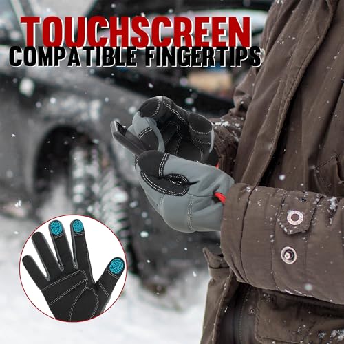 Winter Work Gloves for Men & Women (Matte Grey / 2X-Large)