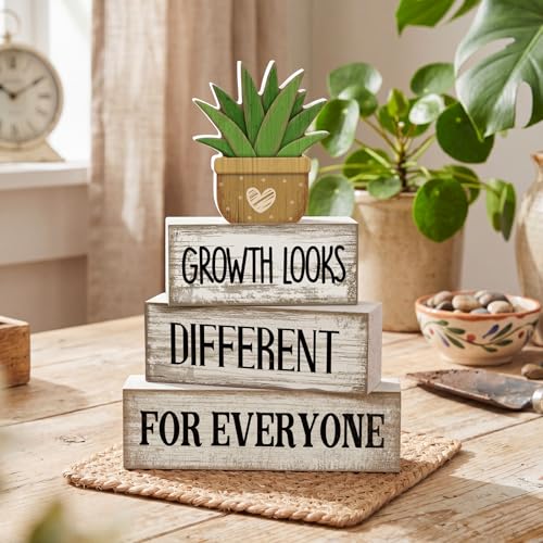 4 Pcs Farmhouse Table Decor (Growth Looks Different for Everyone)