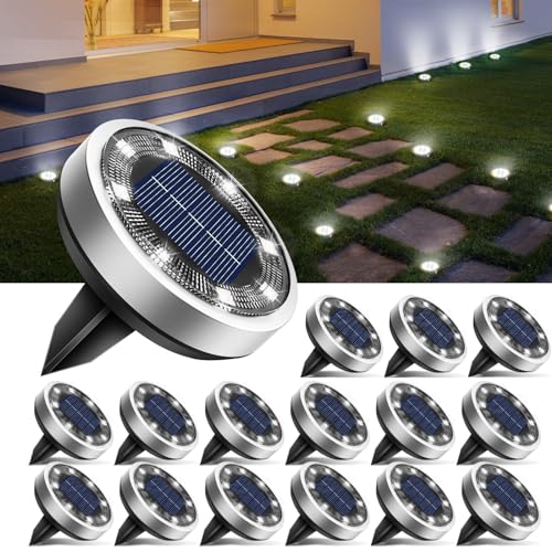 16 Pack Solar Lights Outdoor Waterproof (Cool White / 16 Pack)