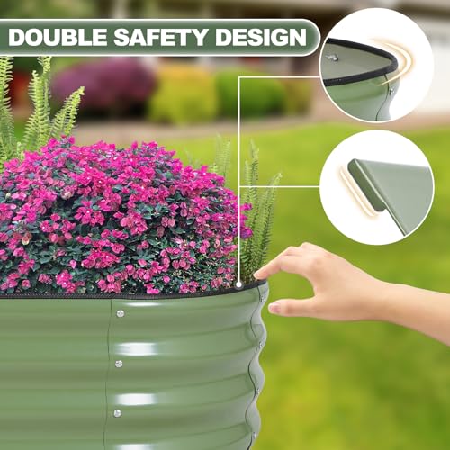 Galvanized Raised Garden Bed Outdoor (Green / 4×2×1ft（4pcs）)