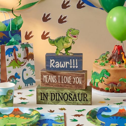 4 Pcs Dinosaur Table Decorations Wooden Dinosaur Party Decor (Dinosaur)