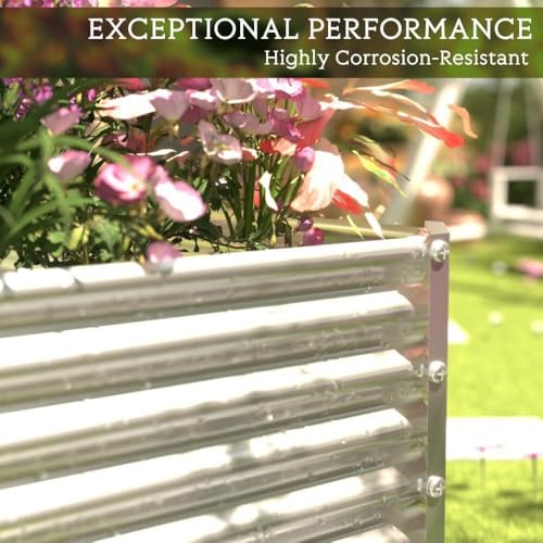 3pcs Tall Galvanized Raised Garden Bed Outdoor (4x2x1.5ft)