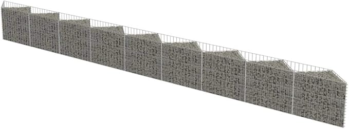 vidaXL Gabion Basket for Garden, Galvanised Steel Gabion Planter, Gabion Raised Bed, High Load Capacity, 248''x11,8x19,7''