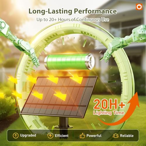 54FT(48+6) Solar String Lights Outdoor, Waterproof Dimmable 24+2 LED (48+6FT(24 Sockets)(1 Pack))