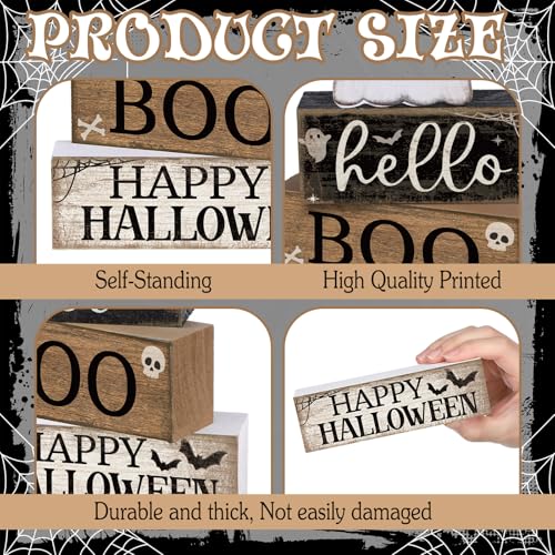 4 Pcs Halloween Table Decor Surprised Ghost Tiered Tray Decor (Surprised Ghost)