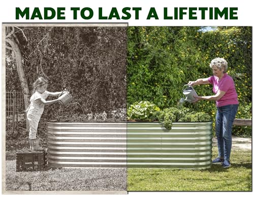Galvanized Raised Garden Beds Outdoor (Silver / 8×2×2 Ft)